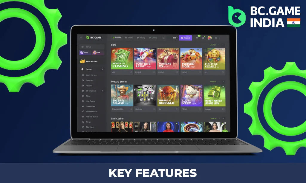 What are the features of Fortune Ox on BC Game?